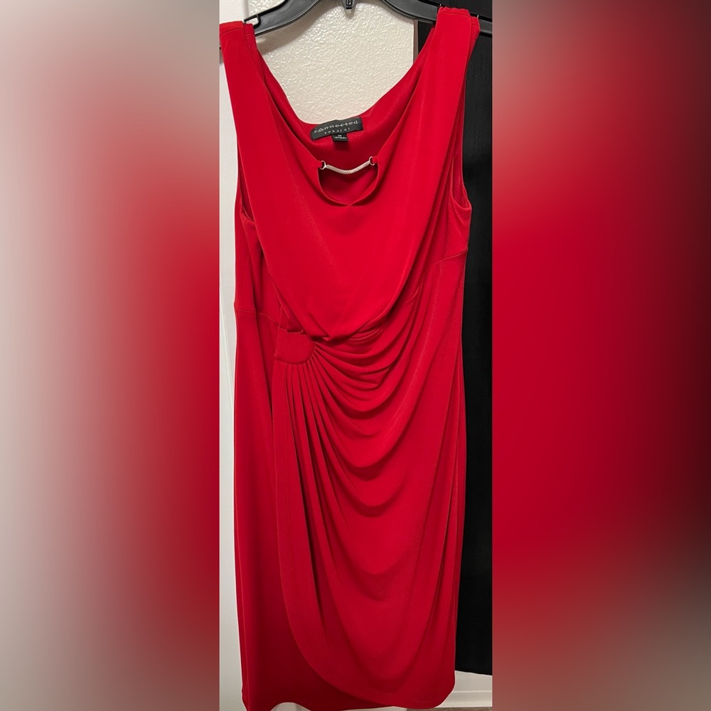 Red, Connected Apparel dress, size 10 worn only a few times.